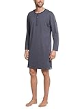 Schiesser Herren Nachthemd lang Pyjamaoberteil, Grau (Anthrazit 203), 52