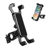 Ghzste Handyhalterung Fahrrad, Anti-Shock-Mountainbike-Telefonhalterung, 360° Drehbar Handyhalter Motorrad, Universal Outdoor Fahrrad Halter 3.5-6.5 Zoll für Smartphone, Schw