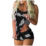 Dessous Damen Sexy Reizwäsche Zweiteiler Unterwäsche Valentinstag Pyjamas Set Erotik Reizwäsche Nachtwäsche Reizvolle Babydoll Lingerie Tank Tops Pyjamahosen Spitze Valentinstagkostüm Geschenk