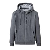 PANBOB Jacke Herren Mit Kapuze Regular Fit Dünnschliff Sweatjacke Herren Mode Einfarbig/Drucken Lässig Übergangsjacke Herren Outdoor Workout Fitness Bergsteigen Strickjacke H