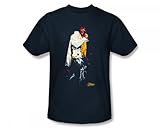 Elvis - - Gelbe Schal Erwachsene T-Shirt in Navy, X-Large, Navy