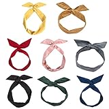 8 Stk Twist Bow Haarreif Damen Vintage Haarreifen mit Schleife Retro Haarreifen Bowknot Headband Stirnband Haarband Kopfschmuck für Mädchen Haarband Kopf Wraps Sport Turban M