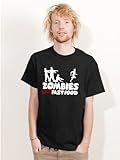 BIGTIME.de Herren T-Shirt Halloween Zombies Hate Fast Food Fun Shirt schwarz H19- Größe XL