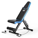 JX FITNESS Hantelbank Klappbare, Multifunktion Training Fitness Bank Übungsbank Bizepstraining und Rückentrainer, Beinhalterung für Bauchtraining Sit up Bench Weig