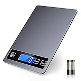 NBPOWER Küchenwaage Digital，Küchenwaage 10KG Grau Digitalwaage Haushaltswaage digital，Elektronische Waage küchen mit Großer Edelstahl Wiegefläche Gramm 1 g Richtigk