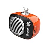 lifebea Bluetooth-Lautsprecher. Vintage Retro Bluetooth-Lautsprecher FM Radio altmodischer klassischer Stil unterstützt AUX TF.Karte SP9h (Color : Orange)