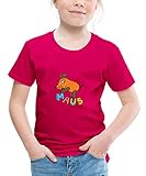 Spreadshirt Die Sendung Mit Der Maus Buchstaben Kinder Premium T-Shirt, 98-104, Dunkles Pink