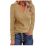 GFGHH Damen Pullover Einfarbig Strickpullover Casual Sweatshirts Langarm Tunika Winter Sweater V-Ausschnitt Lose Warm Strickwaren Oberteile Tops Herbst Freizeit Elegant Bluse Oversize Strickp