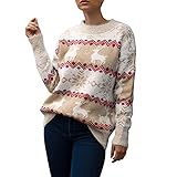 Weihnachten Pullover Damen Strickpullover Familie Set Rentiermuster Christmas Reindeer Weihnachtspullover Unisex Christmas Sweater Xmas Weihnachtspullover Teenager Mädchen Sweatshirt Pulli Sw