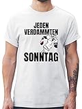 American Football Outfit Trikot - Jeden verdammten Sonntag - Football Spieler - 3XL - Weiß - Spruch - L190 - Tshirt Herren und Männer T-S