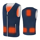 Anoopsyche Beheizbare Weste, Beheizte Weste Damen Herren, USB Lade Heizweste Elektrische Jacke Fleeceweste mit 3 Temperatur, Waschbare Warme Weste für Outdoor Wandern Jagd Motorrad Camping