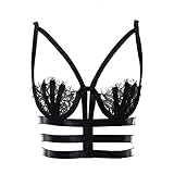 Agoky Damen Gothic Brust Harness Viktorianischen Natürliche Feder Halsband Kragen Schal Schulterkappe für Halloween Kostüm Party Type B Einheitsgröß