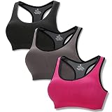SOLOYEE Sport BH Damen Starker Halt Push Up Bra Büstenhalter Ohne Bügel Klassische Ringerrückens für Fitness Yog