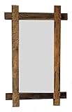 Massiv Holz Wandspiegel rustikal - 90x55 cm - Garderobenspiegel Flurspiegel Spiegel Badspieg