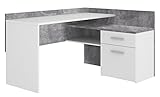 trend-moebel ECK-Schreibtisch Schreibtisch COMPUTERTISCH WINKELTISCH Office Beton Weiss NEU