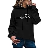 SONIGER Damen Sweatjacke Hoodie Sweatshirtjacke Pullover Oberteile Casual Fun Print Kapuzensweatshirt Lose Sporttops Pullover Sportjacke Freizeit Jack