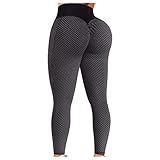 Bolonwzi Damen Leggings Sport Tights Frühling Sommer High Waist Hintern Heben Sweathose Honeycomb Schnelltrocknend Sportlegging GroßE GrößEn Nahtlos Yoga Legging