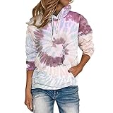 YUPENG Damen Hoodie Elegant Temperament Mode Drucken Muster Hoodie Frühling und Herbst neu Lose Casual Känguru-Tasche All-Match Damen Hoodie M