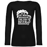 Weihnachten & Silvester Geschenke Party Deko - Its The Most Wonderful time for a Beer Vintage - weiß - XL - Schwarz - BCTW071_Damen_Langarm - BCTW071 - Langarmshirt D