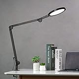 EYOCEAN 12W LED Schreibtischlampe Schwenkarm Architektenlampe Arbeitsleuchte Augenschutz Büro Tischlampe Berührungssteuerung Stufenloses Dimmen einstellbare Farbtemperaturen Timing-Funk