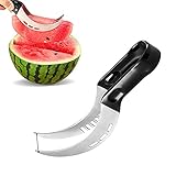 RANJIMA Wassermelonen Schneider, Edelstahl Melonenschneider, Wassermelonen Messer Rostfrei Multifunktions Obstmesser Küche Praktische Werkzeuge für Pitaya Papaya Cantaloupe Ob
