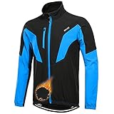 xiaoji Fahrradjacke Herren Winddicht Atmungsaktiv,3+1 Rückentaschen,Leicht Zu Verstauen,Winddicht,Wasserdicht,Warm,Atmungsaktiv,Geeignet Für Mountainbikes, Laufen Usw. blue,S