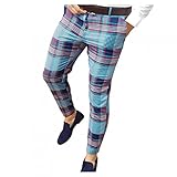 Herren Jogger Chino Cargo Jeans Hose Freitzeithose Kariert Freizeithose Jogg-Pants Casual Business Slim Fit Regular Klassisch Classic Chinohose Elegant Herrenhose Rö
