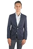 PME Legend Herren Sakko Einreiher zweiknopf Jackett Blazer Anzug Klassisch Sportlich Regular Blau Casual für Männer, Größe:L, Farbe:B