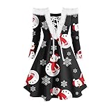 GFGHH Weihnachten Kleid Damen Sexy V-Ausschnitt Damen Party Elegant Weihnachtsmann Kostüm Samt Kleid Miss Schulterfreies Kleid Santa Claus Kostüm Langarm Weihnachtskleider Weihnachtsfrau Kleid Tunik