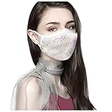 AmyGline Pailletten-Mundschutz mit Glitzer Diamant Bunt Strass Mund-Nasen-Bedeckung Waschbar Wiederverwendbar Atmungsaktiv Gesichtsschutz Halstuch für Abend,Party