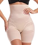 SLIMBELLE Damen Figurformende Miederpants Hohe Taille Miederhose Bauchweg Stark Formend Shape Pants Miederslip mit Bein Shapewear Taillenformer Kurz Hose Shorts Unterwäsche Panty Body Shaper U