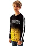 Pokemon Pikachu T-Shirt Verblassen Langarm Schwarz Gelb Fashion Boy's T-S