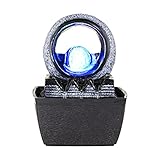 Bluelliant Zimmerbrunnen mit rollenden Kugeln, LED-Leuchten, 13 x 12 x 18,5 cm (Stil 1)