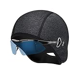 CCKOLE Wintermütze für Damen mit langen Haaren, Winddichte Fahrrad Mütze Caps für Brillen, Warm Helm-Unterziehmütze mit Ohrabdeckungen, Sport Mütze für Radfahren Skifahren Laufen Snowboarden O