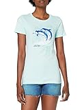 DelSol Women's Premium Crew Tee - Watercolor Dolphin, Ice Blue T-Shirt - Changes from Blue to Vibrant Colors in The Sun - 60% Combed, Ring-Spun Cotton, 40% Polyester Jersey - Size M