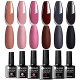 UR SUGAR UV Nagellack Set Nude Gel Nagellack Shellac Set Lila Grau Mauve Rot Herbst Winter Gelnägel Farben Nagel Soak Off Weihnachten Kit 7,5ML