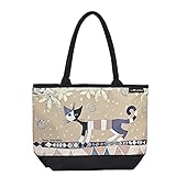 VON LILIENFELD Handtasche Damen Kunst Katzen Motiv Rosina Wachtmeister Brunello Shopper Maße L42 x H30 x T15 cm Strandtasche Henkeltasche Bü