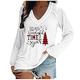 Weihnachten Damen Pullover weißes Shirt Oversize Damen Flory Day bettwäsche Damen Mode 2021 Damen Pulli Pullover v-Ausschnitt Damen t Shirt s Damen Kleidung Herbst Damen hemdbluse schw