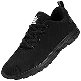 DYKHMILY Arbeitsschuhe Herren Damen Ultraleicht Sicherheitsschuhe Atmungsaktiv Stahlkappenschuhe Sportlich Anti-Piercing Arbeitsschuhe (Schnee Schwarz,40 EU)