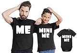 Mini Me - Partner - T-Shirt Vater Sohn Papa Kind Baby Strampler Body Partnerlook, Größe:M, T-Shirts:Herren T-Shirt Schw