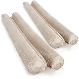 com-four® 2X Zugluftstopper für die Tür - Mikrofaser Türbodendichtung - Luftzugstopper mit Doppeldichtung - Schutz vor Luftzug und Lärm (02 Stück - beige)