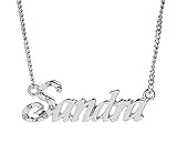 KL Kigu Sandra Namenskette 18 Karat Weißgold Plattiert Personalisiert Damen Halskette Mit Namen Fashion Schmuck Geschenk Fur Freundin Mutter Schw