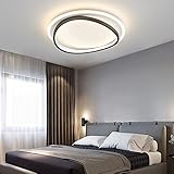 Nordische Moderne Runde Wohnzimmer- und Schlafzimmer-Designer-Deckenlampe, LED 37W hohe Helligkeit, Kein Flackern, Keine Augenschäden, mit Fernbedienung zur Farbanpassung, φ40x10cm，Schw