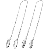 MZMing [2 Stück 49 cm Edelstahl Kette Serviette Clips Handtuch Schürze Lätzchen Metall Serviette Klammer - Silber Flexible Serviettenhalter Serviette Hals Schlüsselband für Ältere Erw
