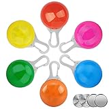 Homeet 6 Pcs Sicherheits Clip-On LED Blinklicht Hunde LED Licht Leuchtanhänger Schlüsselanhänger Haustier Sicherheitslicht 3 Blinkmodis für Hund,Läufer,Jogger,Fahrradfahrer(Batterie inkl)