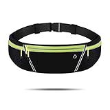 Running Waist Pack Tasche, Große Kapazität Fanny Packs Mit Kopfhöreranschluss Und 4 Taschen, Verstellbarer Elastischer Riemen Für Reisen Radfahren Camping (Color : Black 2)