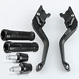 YXSM Motorrad Bremskupplungshebel Einstellbare Motorrad Lenker Zubehör 3D Rhombus CNC Mit Logo Für Suzuki Hayabusa GSXR1300 GSX R1300 2008-2016 (Farbe : Schwarz)