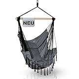 Hängesessel Outdoor & Indoor - TÜV GEPRÜFT - Hängesitz für Kinder & Erwachsene - XXL Hänge Sessel inkl. Befestigungsmaterial - Indoor & Outdoor Schaukelsessel - Schaukel Belastbar bis 150kg