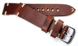 RIOS 1931 20mm Herren Leder Deutsch Uhrenarmband Vintage Flieger Retro Look b