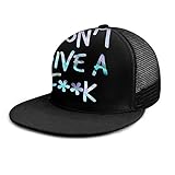 FONDSILVER I Don't Give A Fuck Cotton Snapback Baseball Cap für Herren Damen Flat Bill Hat Verstellbare Trucker Hüte Mesh Plain Sun Caps Jungen Mädchen Schw